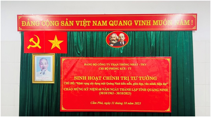 Chi bộ Phòng KCS - TT sinh hoạt chính trị tư tưởng kỷ niệm niệm 60 năm ngày thành lập Tỉnh Quảng Ninh (30/10/1963 - 30/10/2023)