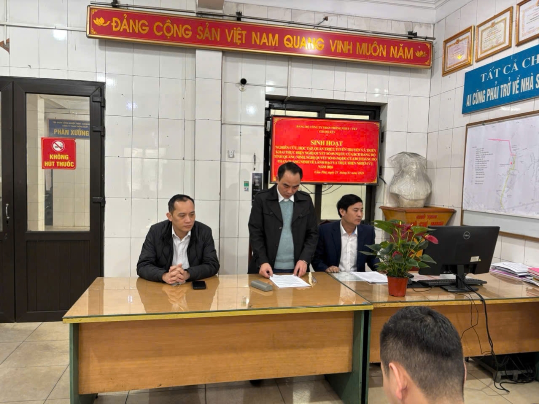 Chi bộ Phân xưởng Khai thác 1: Đưa Nghị quyết của Đảng vào tâm thế người Thợ Mỏ ngay từ đầu năm mới